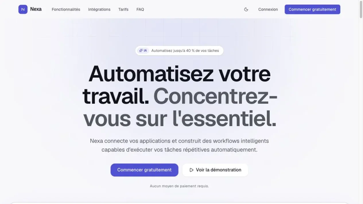 Page d’accueil Nexa